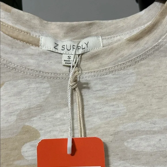 Z Supply Cream Camo Short Sleeve Tee - Picture 2 of 3